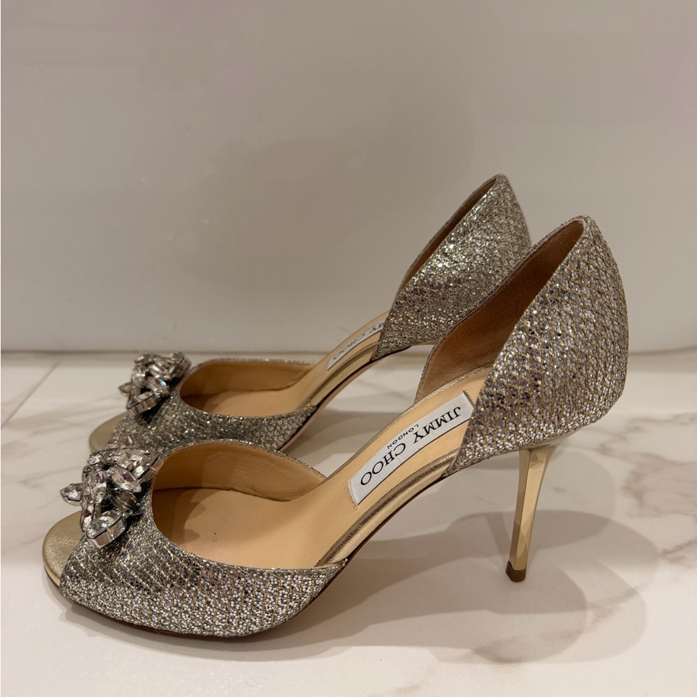 Jimmy Choo Glittering Gold Heels - Picture 4 of 7